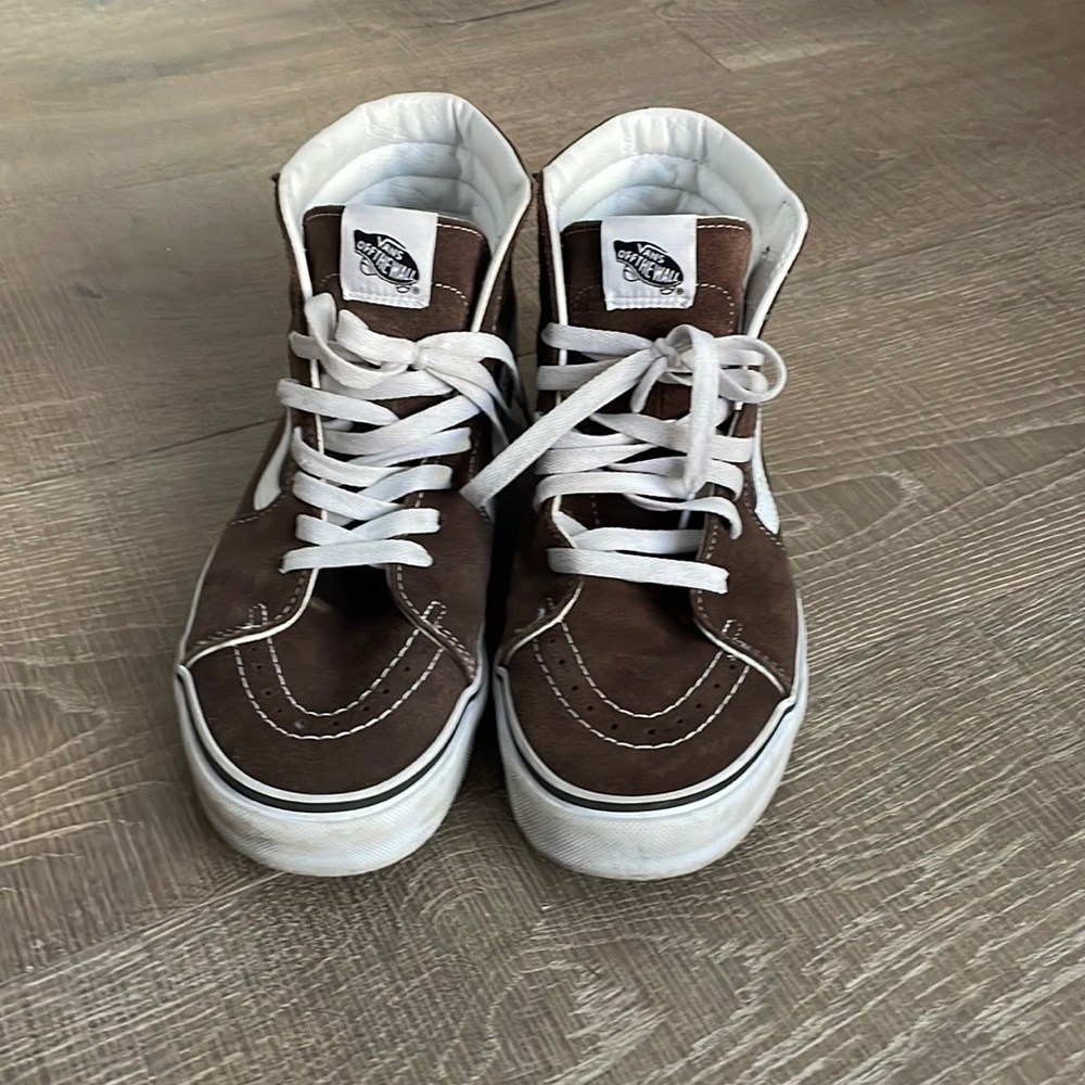 Brown high top vans